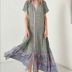 Spell Jasmine flutter sleeve maxi dress L